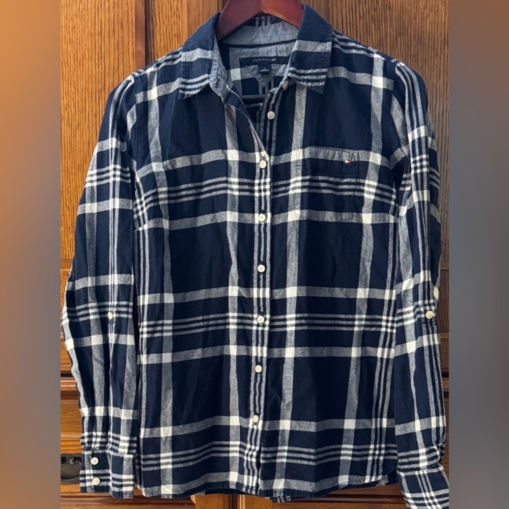 Tommy Hilfiger Heritage Classic Plaid Oxford Button Down Preppy Casual